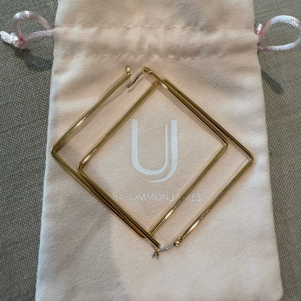Uncommon James Girl Boss Large Gold Geometric Hoop Earrings